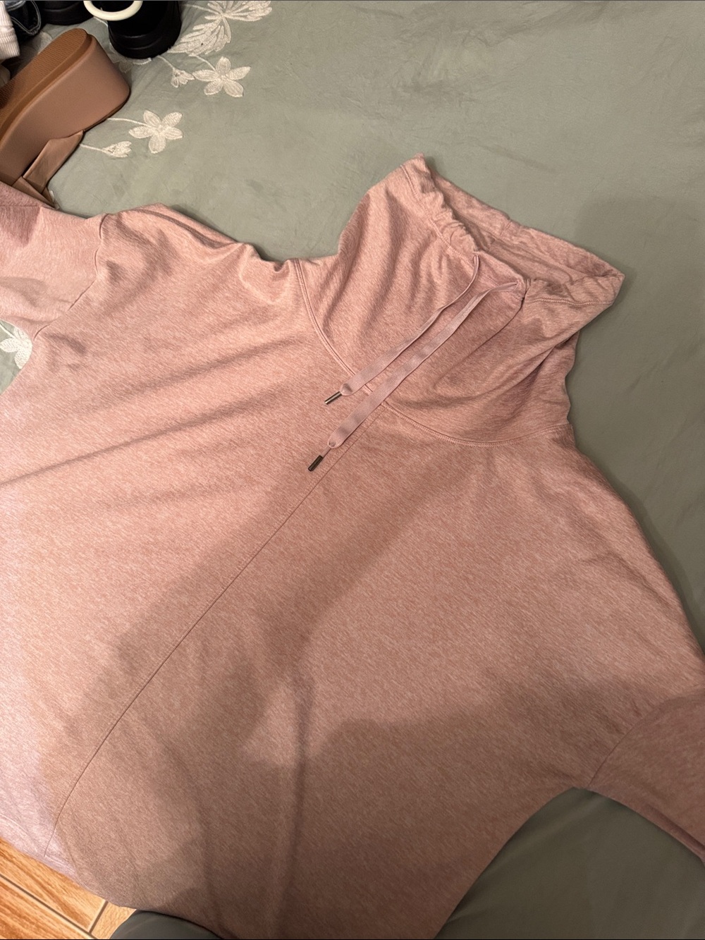 Apana Heathered Blush Funnel Neck Pullover Hoodie buttery soft